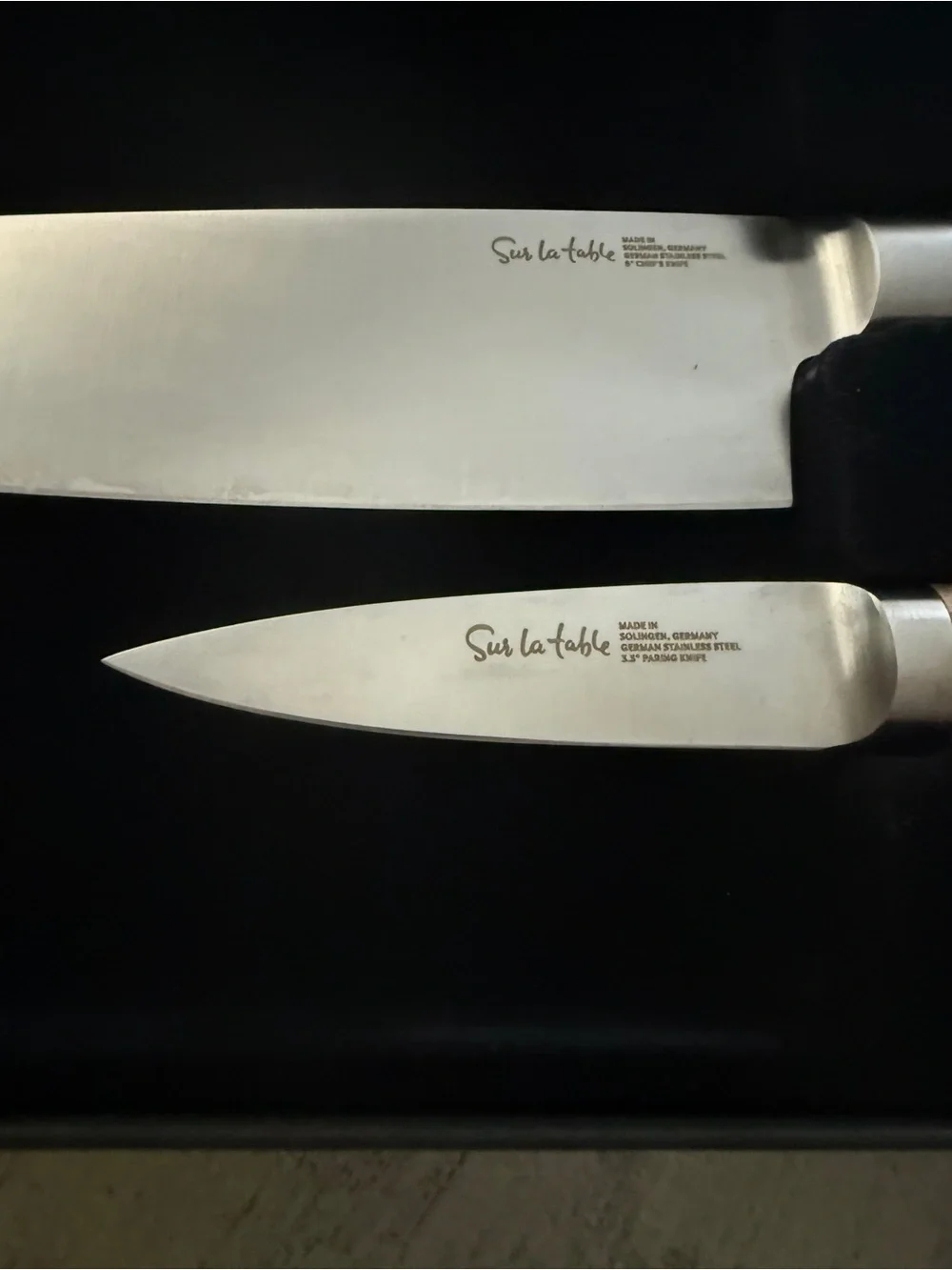 Sur la Table Wood Handle Chef and Paring Knife Set - Brown